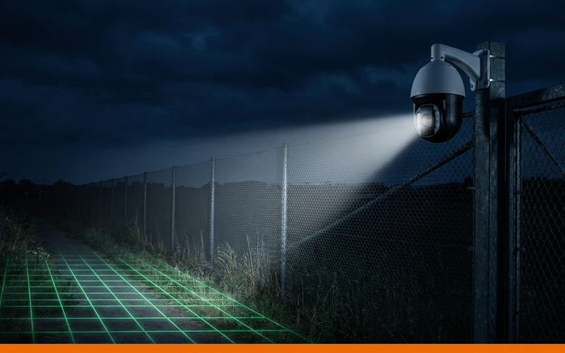 PTZ Camera Perimeter Security Night Surveillance with IR Detection